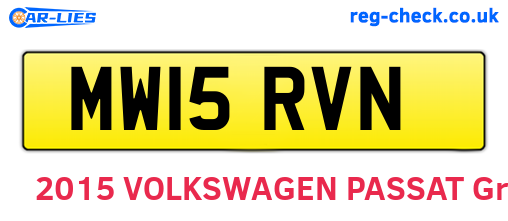 MW15RVN are the vehicle registration plates.