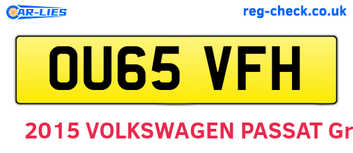 OU65VFH are the vehicle registration plates.