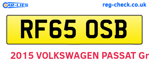 RF65OSB are the vehicle registration plates.