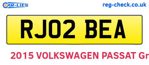 RJ02BEA are the vehicle registration plates.