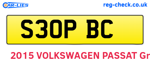 S30PBC are the vehicle registration plates.
