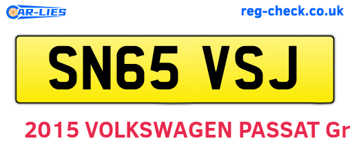 SN65VSJ are the vehicle registration plates.