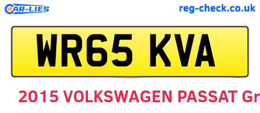 WR65KVA are the vehicle registration plates.