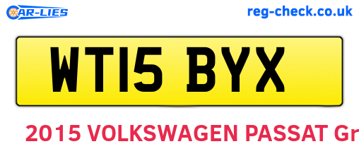 WT15BYX are the vehicle registration plates.