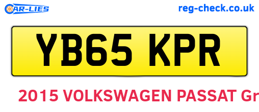 YB65KPR are the vehicle registration plates.