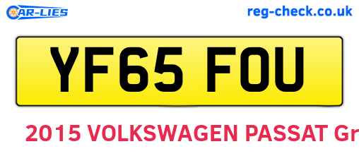 YF65FOU are the vehicle registration plates.