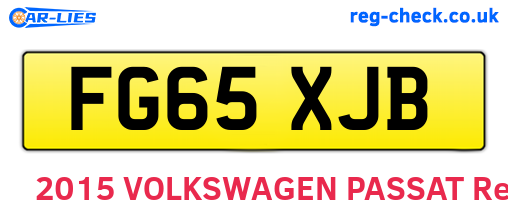 FG65XJB are the vehicle registration plates.
