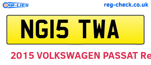 NG15TWA are the vehicle registration plates.
