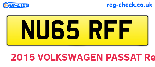 NU65RFF are the vehicle registration plates.