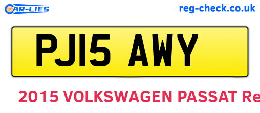 PJ15AWY are the vehicle registration plates.