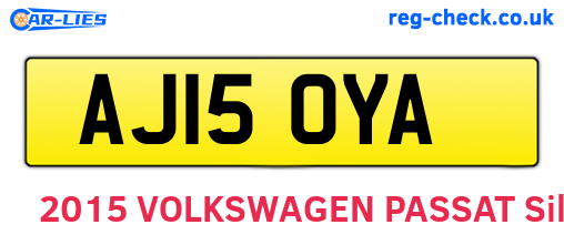 AJ15OYA are the vehicle registration plates.