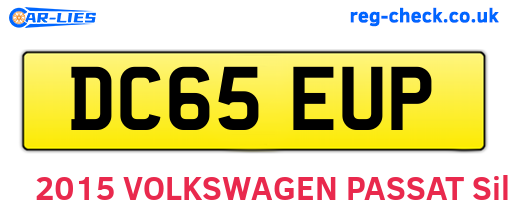 DC65EUP are the vehicle registration plates.
