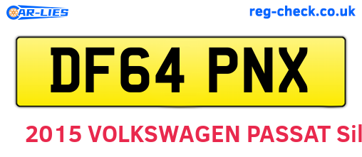 DF64PNX are the vehicle registration plates.