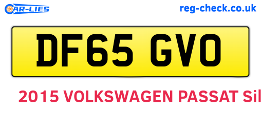 DF65GVO are the vehicle registration plates.