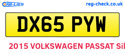 DX65PYW are the vehicle registration plates.