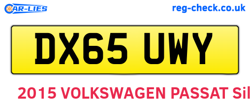 DX65UWY are the vehicle registration plates.