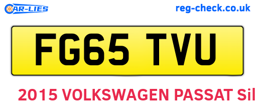 FG65TVU are the vehicle registration plates.