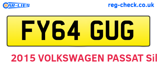FY64GUG are the vehicle registration plates.