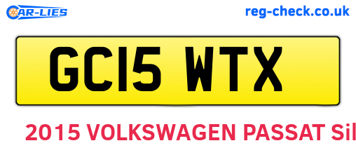 GC15WTX are the vehicle registration plates.
