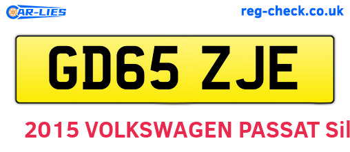 GD65ZJE are the vehicle registration plates.
