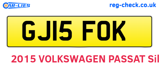 GJ15FOK are the vehicle registration plates.