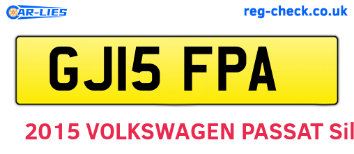GJ15FPA are the vehicle registration plates.