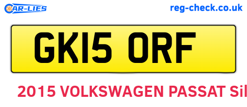 GK15ORF are the vehicle registration plates.