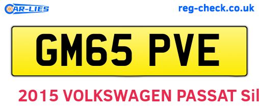 GM65PVE are the vehicle registration plates.