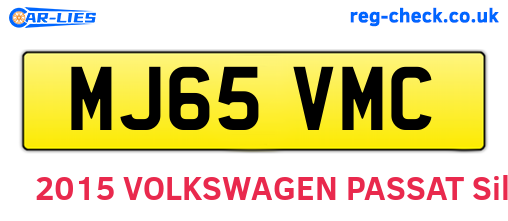 MJ65VMC are the vehicle registration plates.