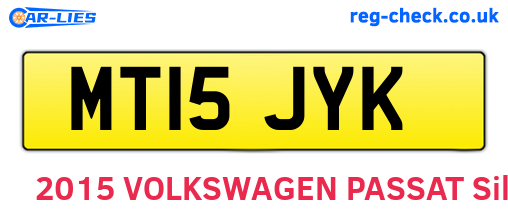 MT15JYK are the vehicle registration plates.