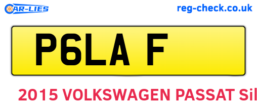 P6LAF are the vehicle registration plates.