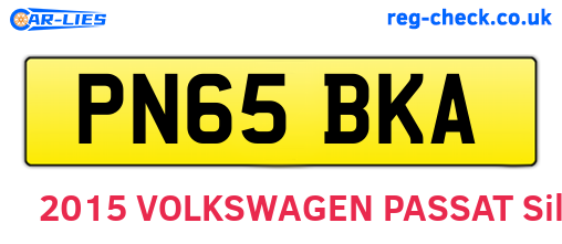 PN65BKA are the vehicle registration plates.