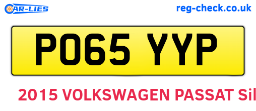 PO65YYP are the vehicle registration plates.