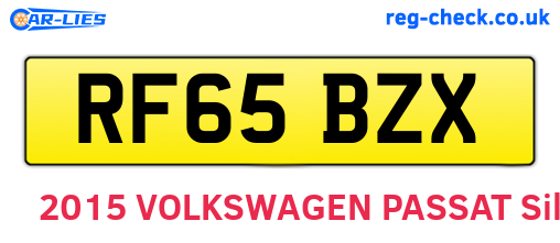 RF65BZX are the vehicle registration plates.