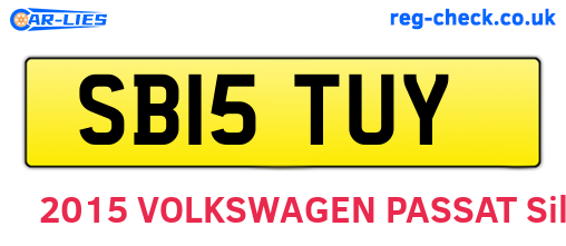 SB15TUY are the vehicle registration plates.