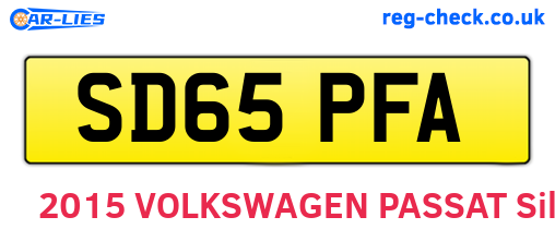 SD65PFA are the vehicle registration plates.