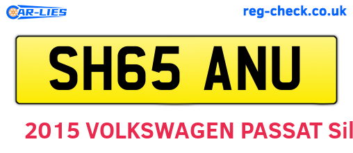 SH65ANU are the vehicle registration plates.