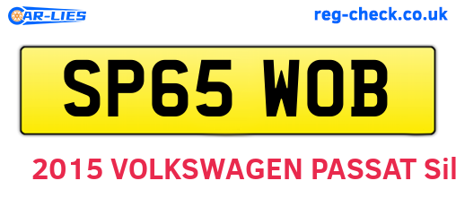 SP65WOB are the vehicle registration plates.