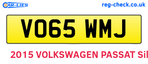 VO65WMJ are the vehicle registration plates.