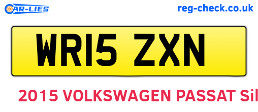 WR15ZXN are the vehicle registration plates.