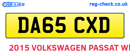 DA65CXD are the vehicle registration plates.