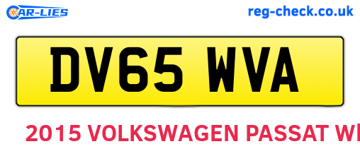 DV65WVA are the vehicle registration plates.