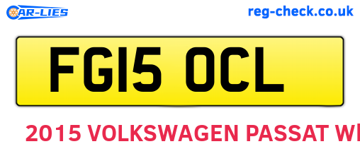 FG15OCL are the vehicle registration plates.