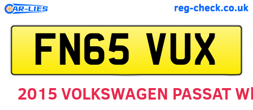 FN65VUX are the vehicle registration plates.