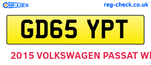 GD65YPT are the vehicle registration plates.