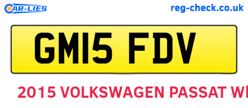 GM15FDV are the vehicle registration plates.