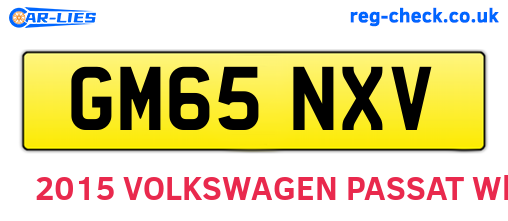 GM65NXV are the vehicle registration plates.