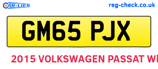 GM65PJX are the vehicle registration plates.