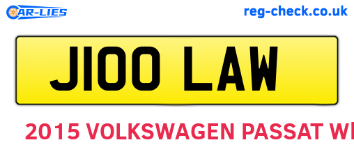 J100LAW are the vehicle registration plates.