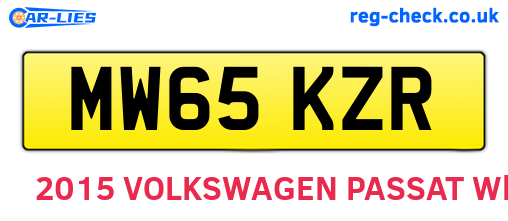 MW65KZR are the vehicle registration plates.